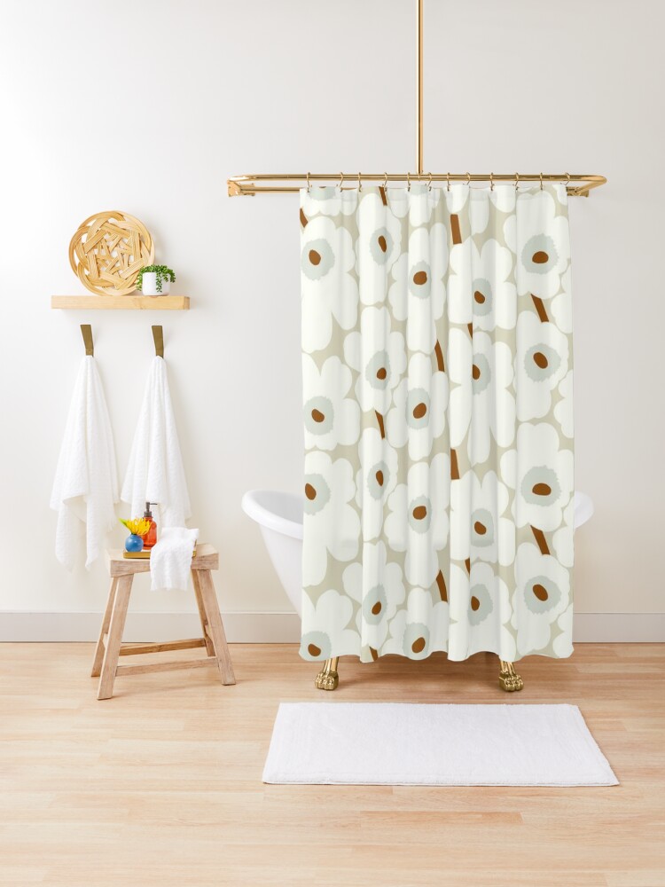 Marimekko Unikko White Designe Shower Curtain By Maestro23 Redbubble