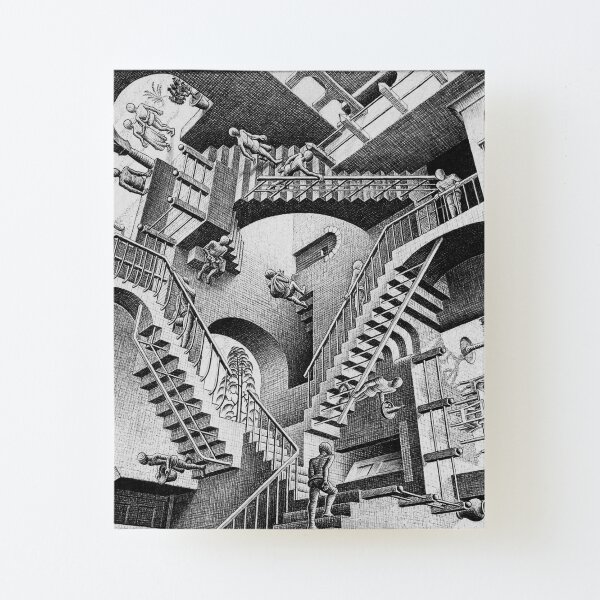 Relatividad ESCHER (Escaleras) Lámina montada de lienzo