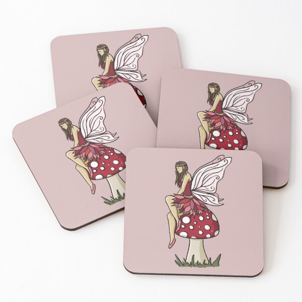 Item preview, Fairy on a Mushroom Cute Pink Illustration designed and sold by AlmightyClaire.