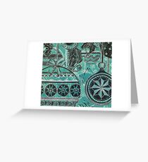 Xmas Baubles 4 - Gelli Plate Print and Ink Greeting Card