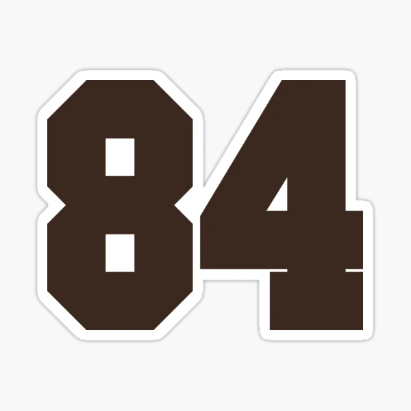 Eighty-Four Jersey Number Sports 84 Sticker for Sale by HelloFromAja