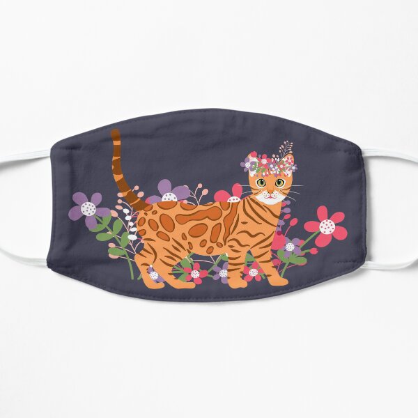 Bengal Cat and Flowers Mask