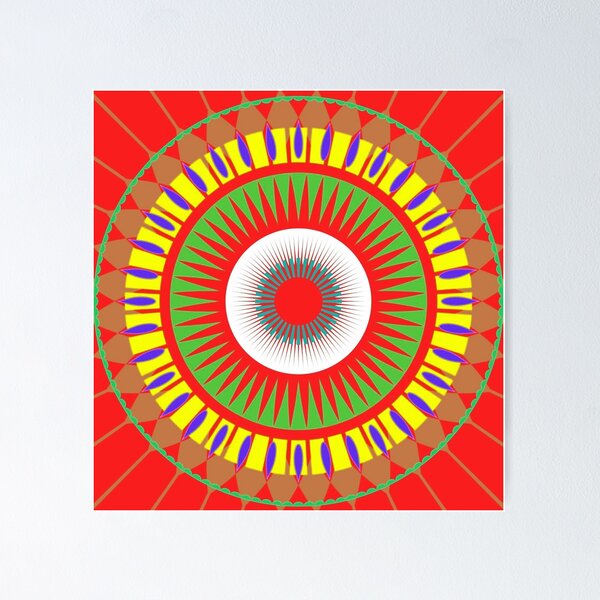 Item preview, Bright Orange,Green,Purple,Yellow Circle Pattern Optical Illusion designed and sold by Mary Riley.