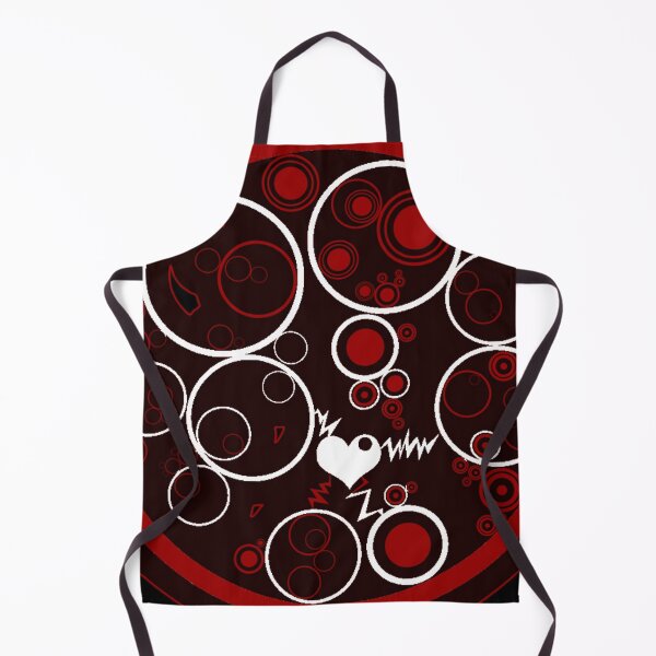 Item preview, RED AND BLACK CIRCLES WITH LIGHTNING WHITE LOVE HEART ART DESIGN  designed and sold by ozcushionstoo.