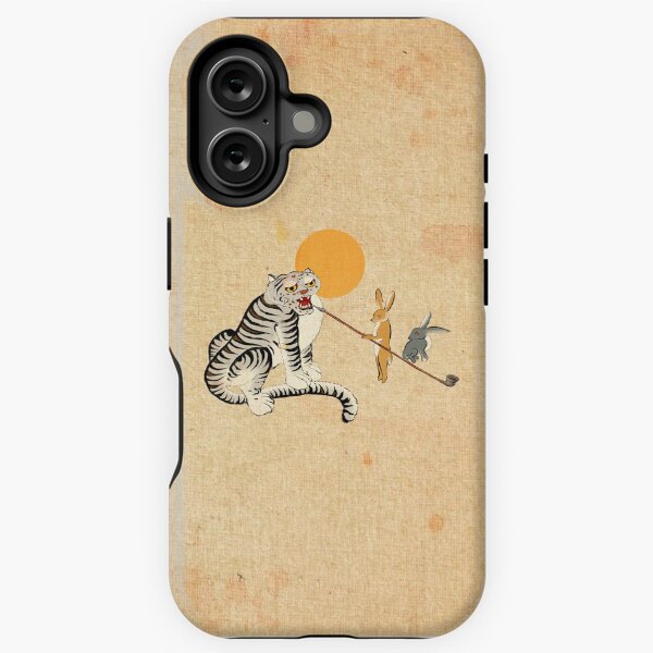 Item preview, Minhwa: Tiger and Rabbits B Type (Korean traditional/folk art) designed and sold by QamarART Paintings.