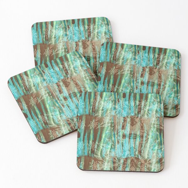 Item preview, Pattern striped brown green with leaves designed and sold by EnfinityDesign.