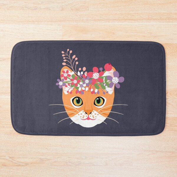 Item preview, Gato de Bengala en corona de flores designed and sold by lulululupaint.