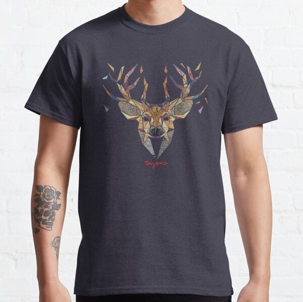 Deer T-Shirt Art Stag Stallion Head Mandala Ornament Geometric Antlers P476