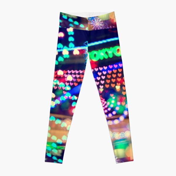 Love Tokyo Dome Colorful Psychedelic Heart Bokeh Lights Leggings