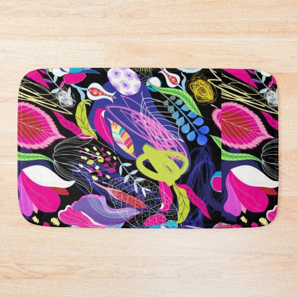 Item preview, Tropical flowers and palm leaves on background vector artwork designed and sold by Mohamed allbdrany.
