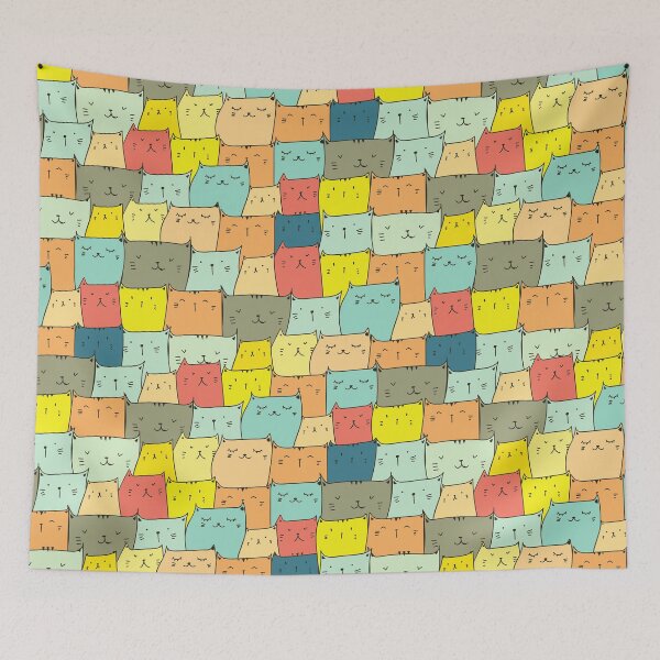 Item preview, Cute Colorful Cats Pattern designed and sold by FitFabFunny.
