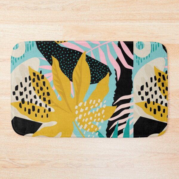 Item preview, Tropical flowers and palm leaves on background vector artwork designed and sold by Mohamed allbdrany.