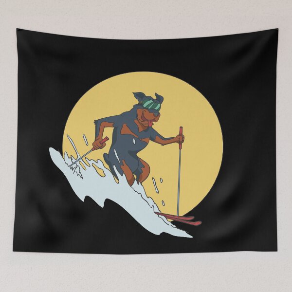Item preview, Rottweiler dog skiing designed and sold by Monkey Ful.