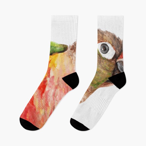 Item preview, Green-cheeked Conure - Watercolor Art Red Yellow Green designed and sold by L'Atelier Oranjade.