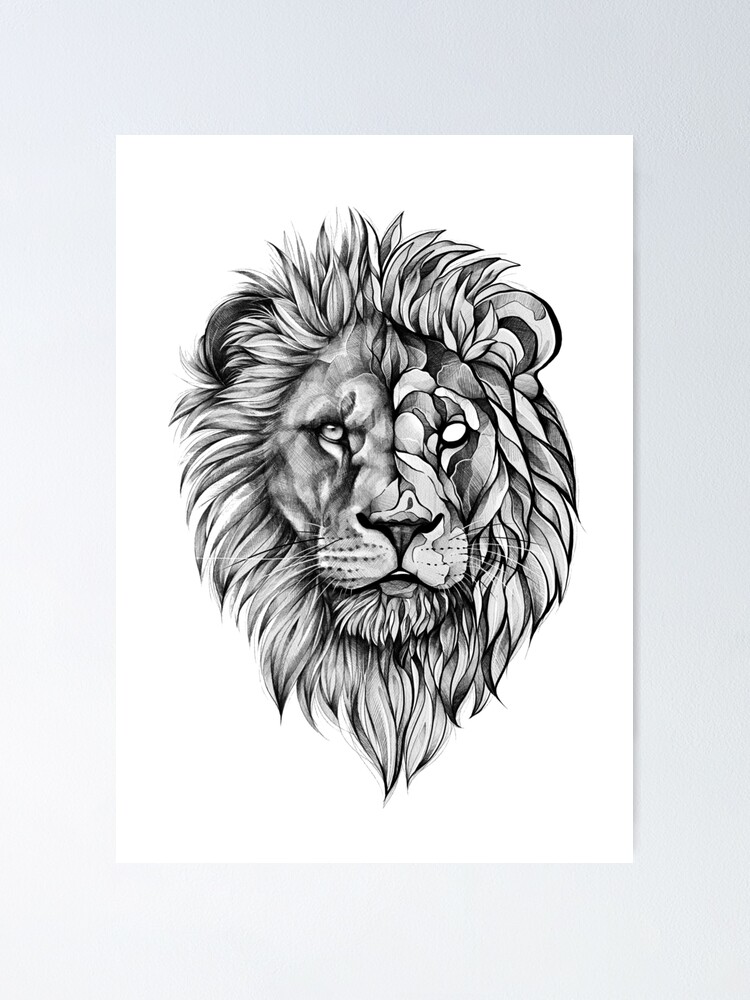 Alternative Ansicht von Blackwork Lion Poster