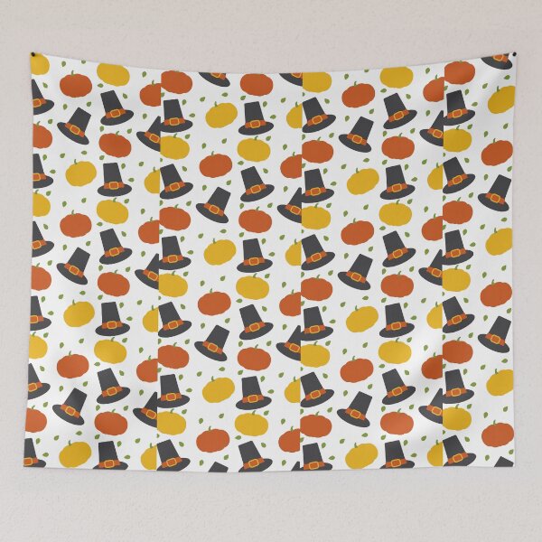 Item preview, Orange Black Thanksgiving Pumpkin Leaf Pilgrim Hat designed and sold by IamTrending.