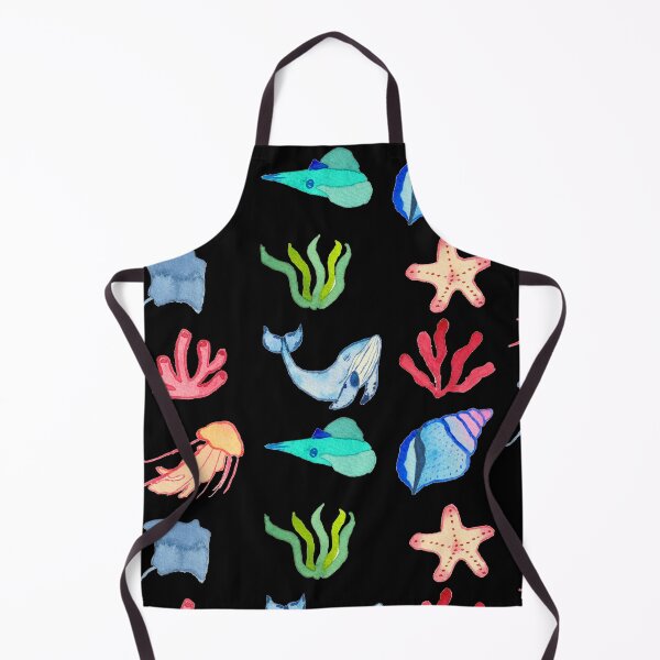 Item preview, Watercolor sea creatures, black designed and sold by Sonderblume.