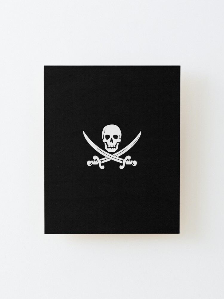 White Pirate Skull with Crossed Swords Emblem