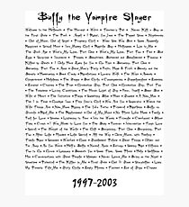 Buffy the Vampire Slayer: Episodes Photographic Print