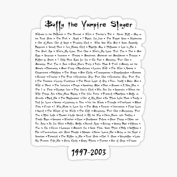 Buffy the Vampire Slayer: Episodes Sticker