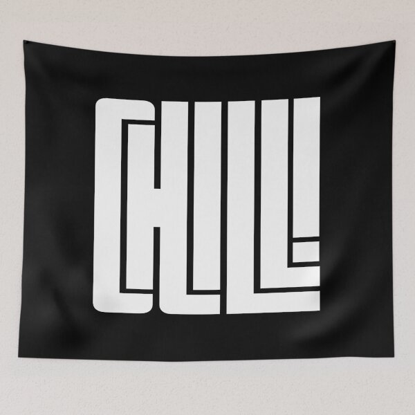 Item preview, CHILL word on black design designed and sold by AznavourByKarin.