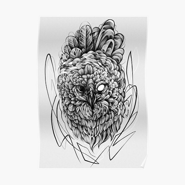 Blackwork Harpy Poster