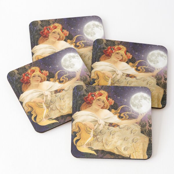 Item preview, Vintage girl and The Moon designed and sold by ThaphadaArtGall.