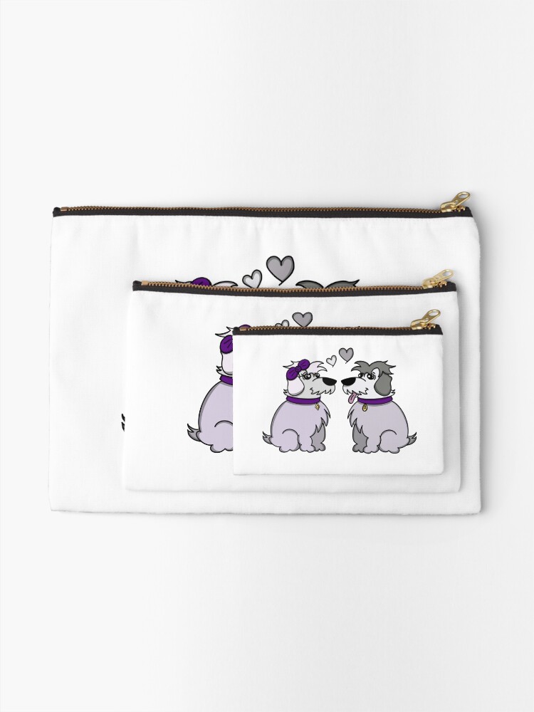 Alternate view of Sheep Dogs in Love Gray Zipper Pouch