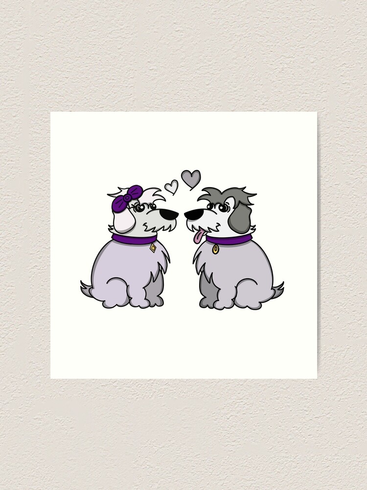 Alternate view of Sheep Dogs in Love Gray Art Print