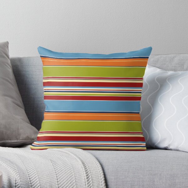 Fat Dog color palette stripes Throw Pillow