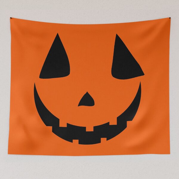 Item preview, Smiling, Happy Halloween Pumpkin Face. Black Eyes, Nose, Mouth. Orange Face. Easy Costume designed and sold by JellyBeenzz.
