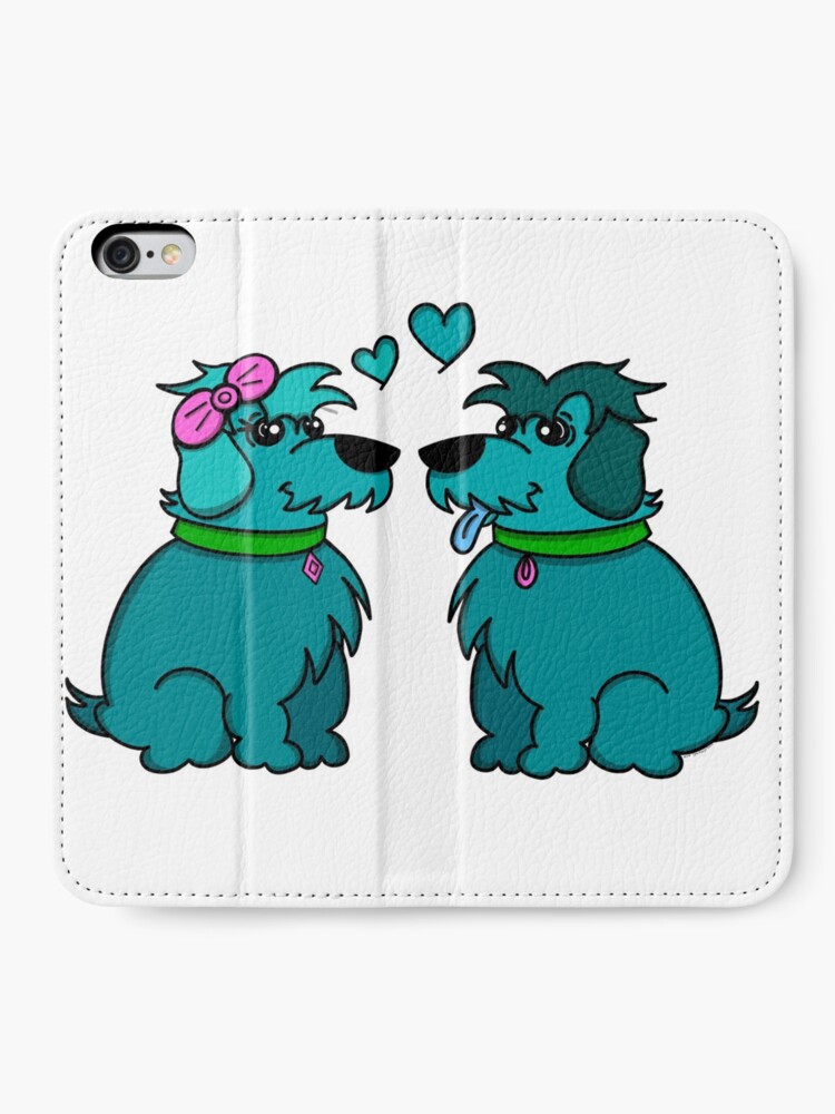 Alternate view of Sheep Dogs in Love Teal iPhone Wallet