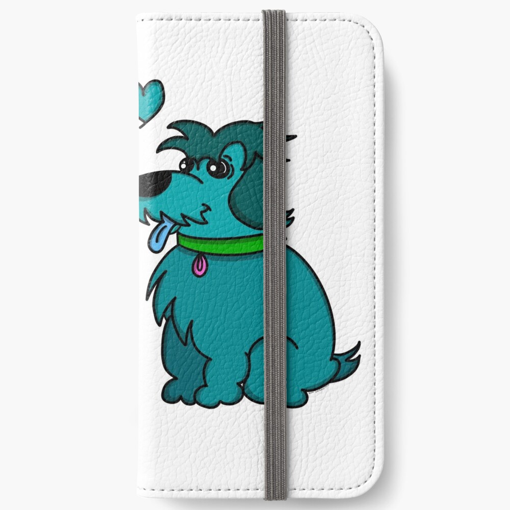 Sheep Dogs in Love Teal iPhone Wallet