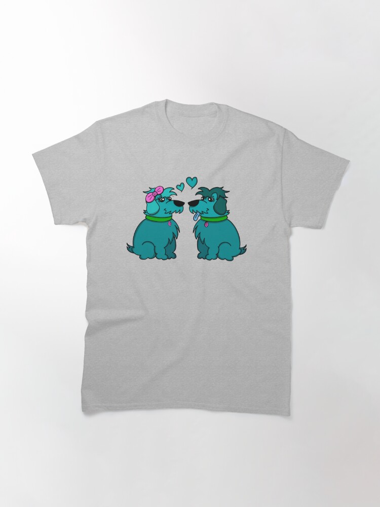Alternate view of Sheep Dogs in Love Teal Classic T-Shirt