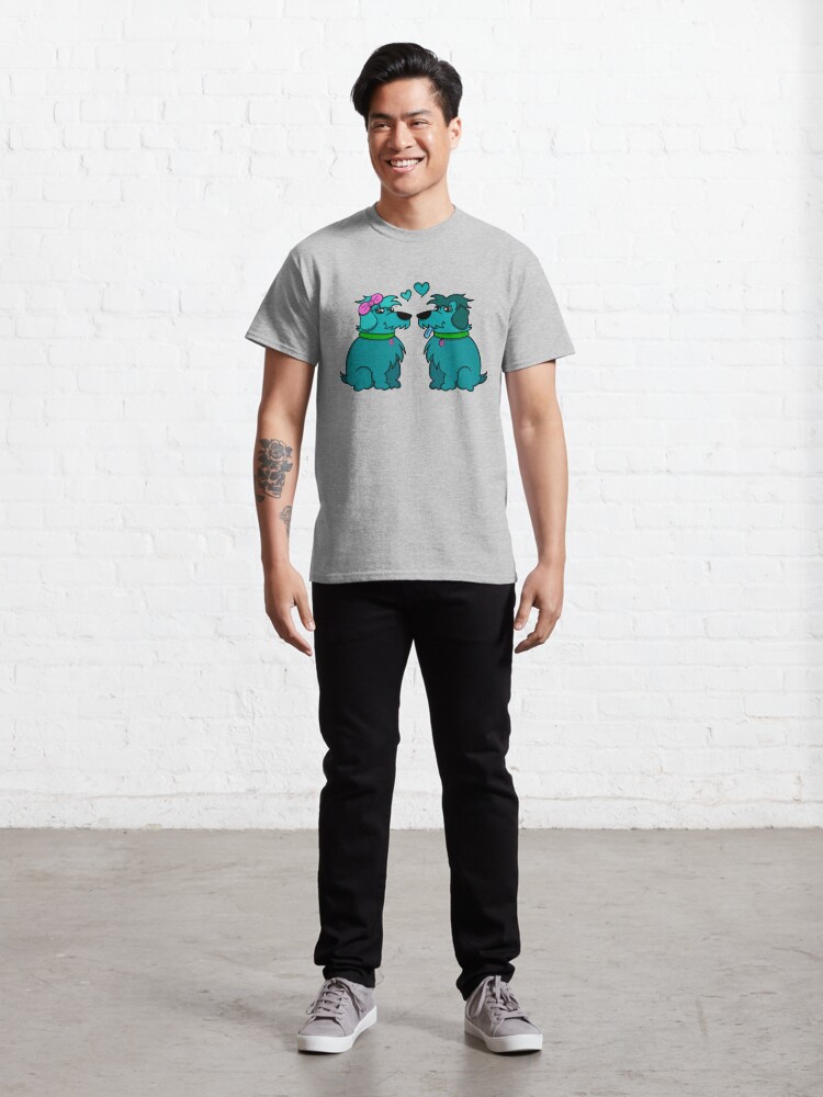 Alternate view of Sheep Dogs in Love Teal Classic T-Shirt