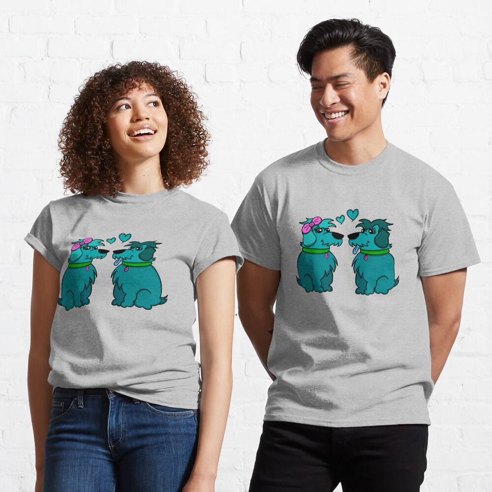 Sheep Dogs in Love Teal Classic T-Shirt