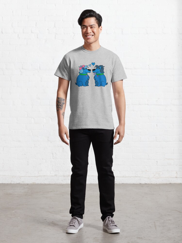 Thumbnail 3 of 7, Classic T-Shirt, Sheep Dogs in Love Blue designed and sold by HappigalArt.