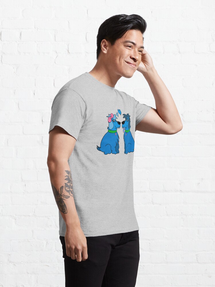 Thumbnail 5 of 7, Classic T-Shirt, Sheep Dogs in Love Blue designed and sold by HappigalArt.