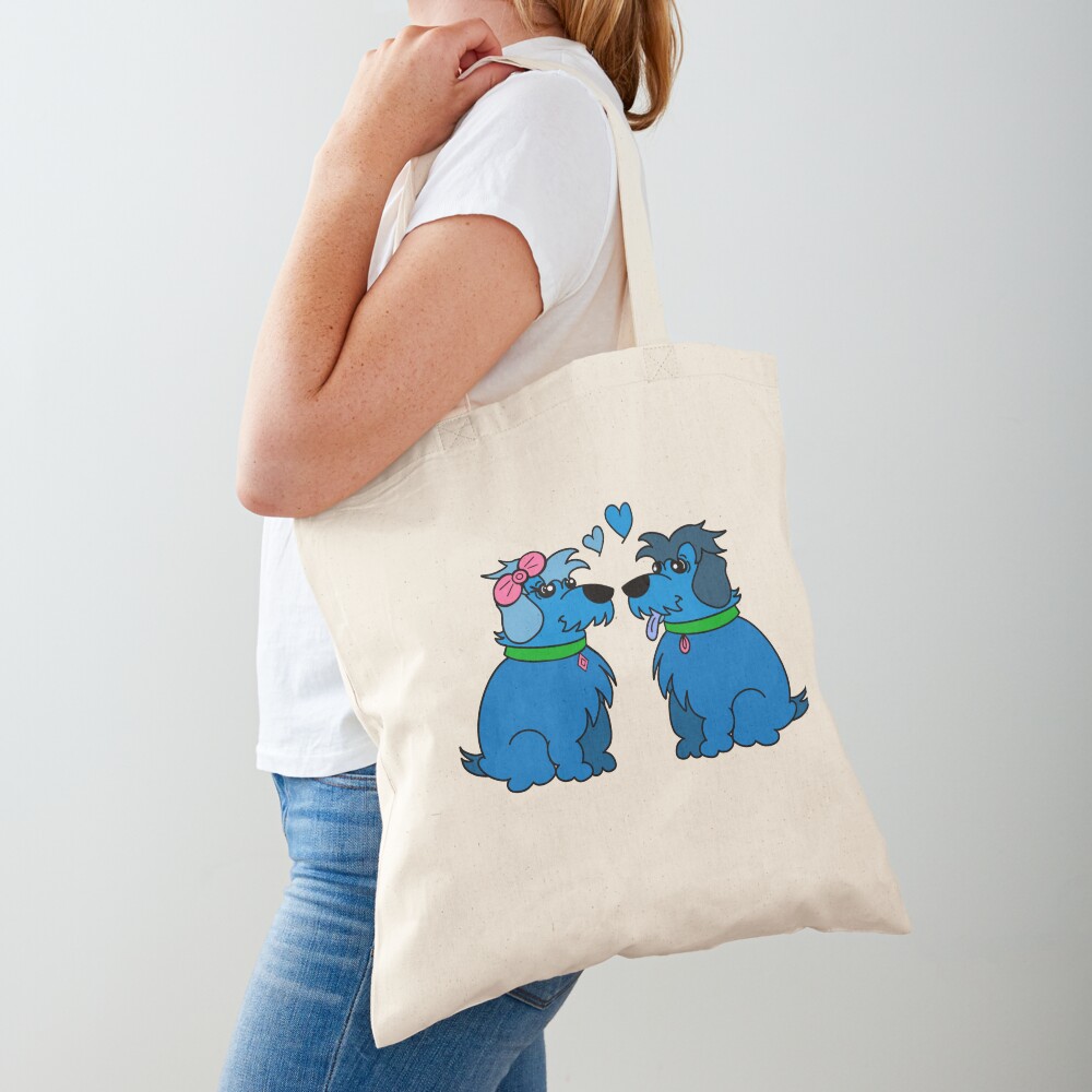Sheep Dogs in Love Blue Tote Bag