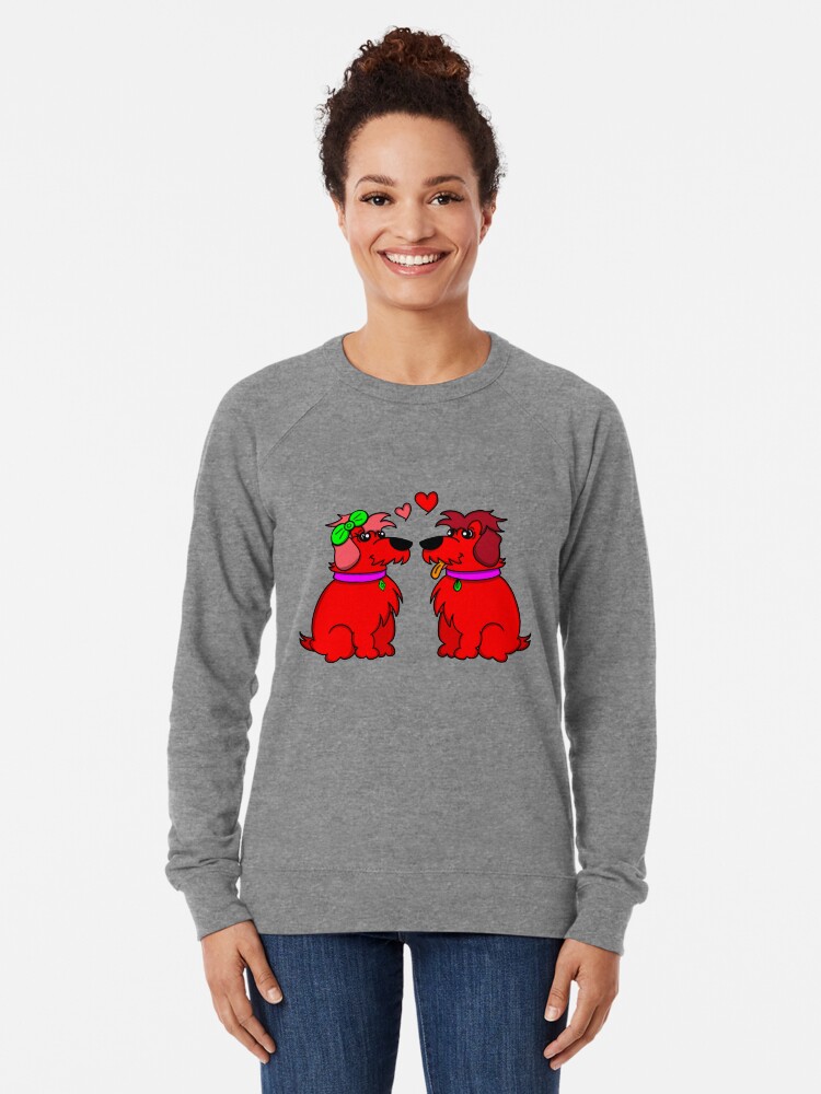 Alternate view of Sheep Dogs in Love Red Lightweight Sweatshirt
