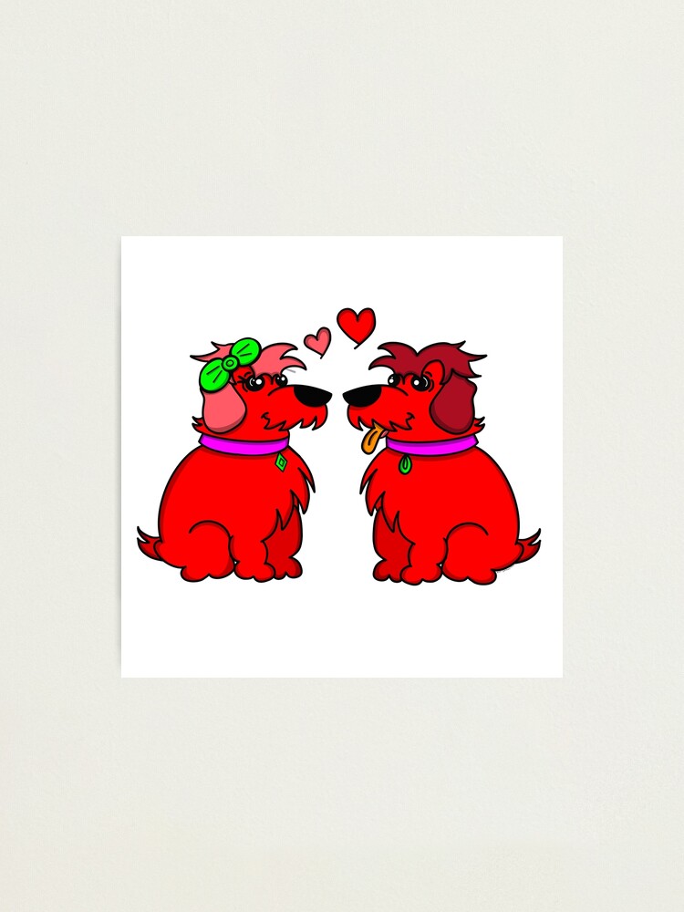 Alternate view of Sheep Dogs in Love Red Photographic Print