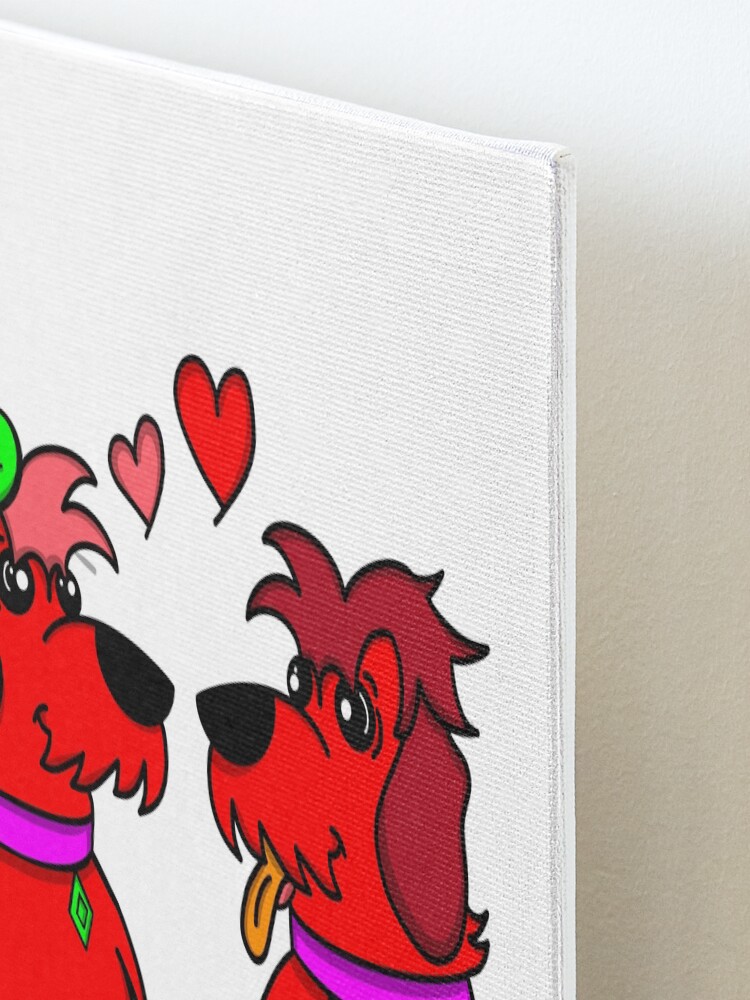 Alternate view of Sheep Dogs in Love Red Mounted Print