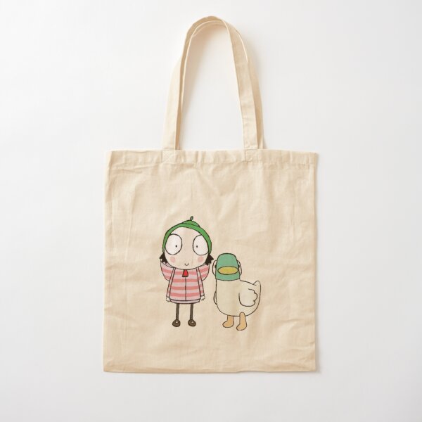 Sarah and duck childrens cartoon Cotton Tote Bag