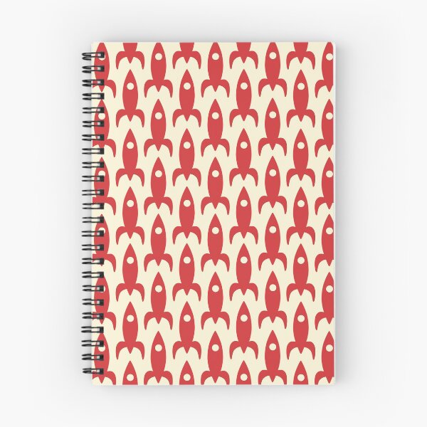 Item preview, Mid-Century Modern Rocket Ships - Colorful Space Age Atomic Era Aerospace Pattern in Christmas Red and Cream designed and sold by kierkegaard.