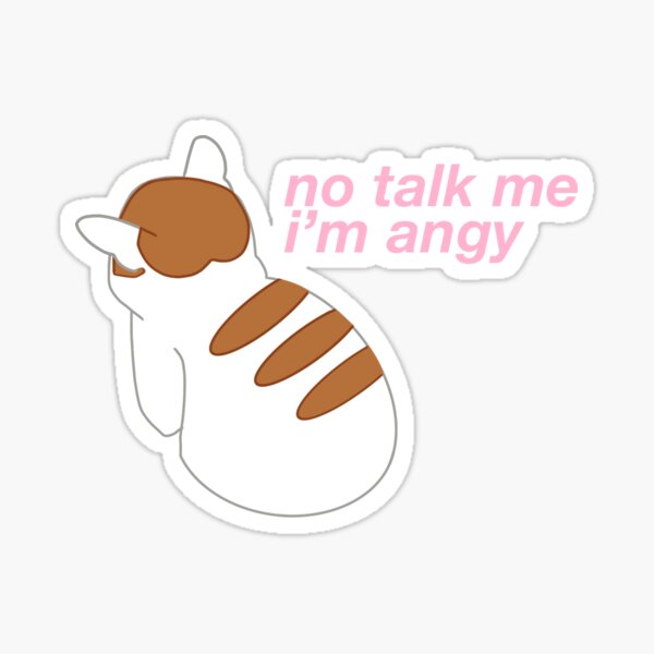 No Talk Me I'm Angy Sticker