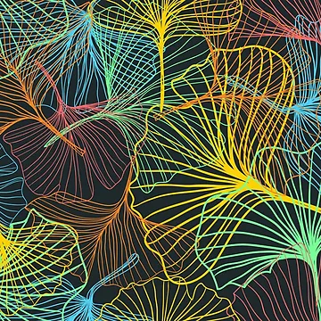 Artwork thumbnail, Colorful Gingko Pattern by TSlayerMerch