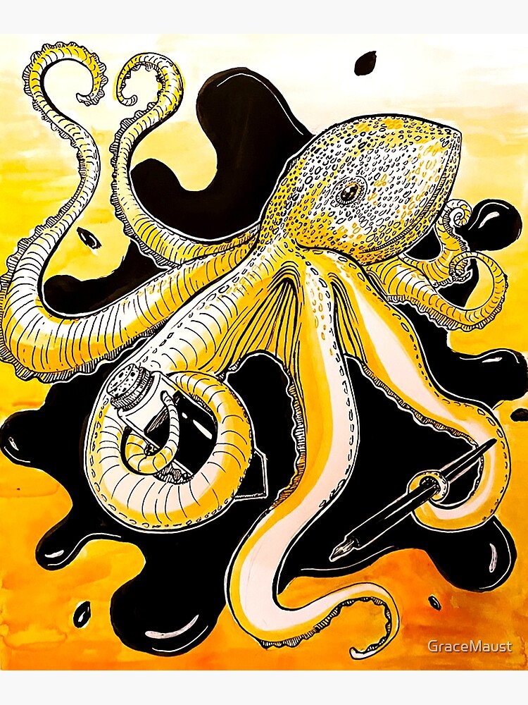 "Octopus Ink" Poster for Sale by GraceMaust Redbubble