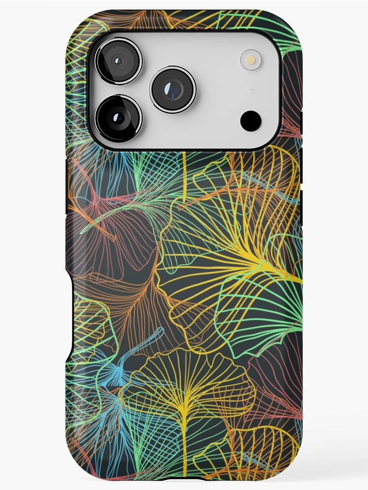 Thumbnail 1 of 4, iPhone Case, Colorful Gingko Pattern designed and sold by TSlayerMerch.