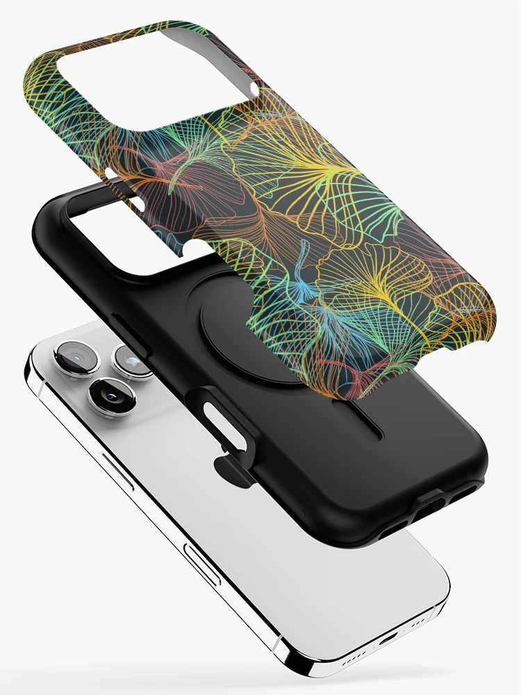 Thumbnail 2 of 4, iPhone Case, Colorful Gingko Pattern designed and sold by TSlayerMerch.