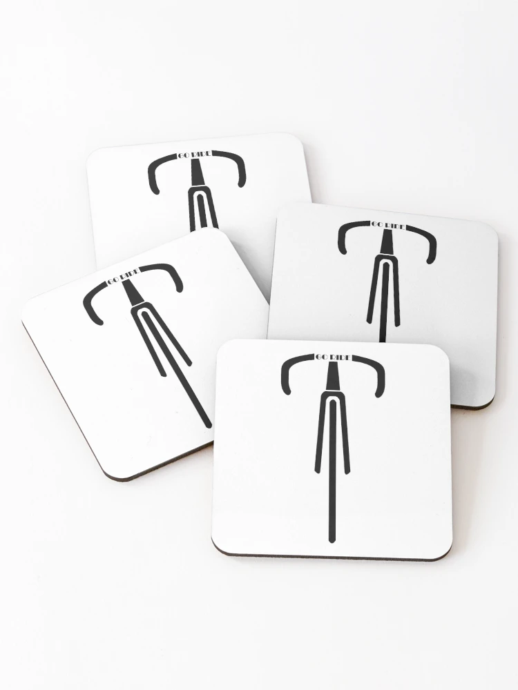 Thumbnail 1 of 5, Coasters (Set of 4), Go Ride Your Bicycle Black designed and sold by RabeDesigns.